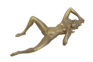 Franz Bergmann (1861-1936). Laying Nude with arms and legs outstretched, stamped marks to base. 12cm