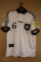 MATTHIAS SAMMER UEFA EURO 1996 MATCH WORN GERMANY JERSEY An Adidas white #6 jersey which was worn by