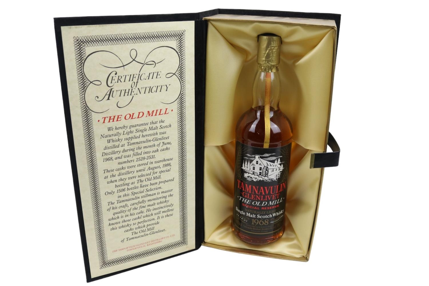 Boxed The Old Mill Tamnavulin-Glenlivet Single Malt Scotch Whisky 1968 750ml 40% Vol