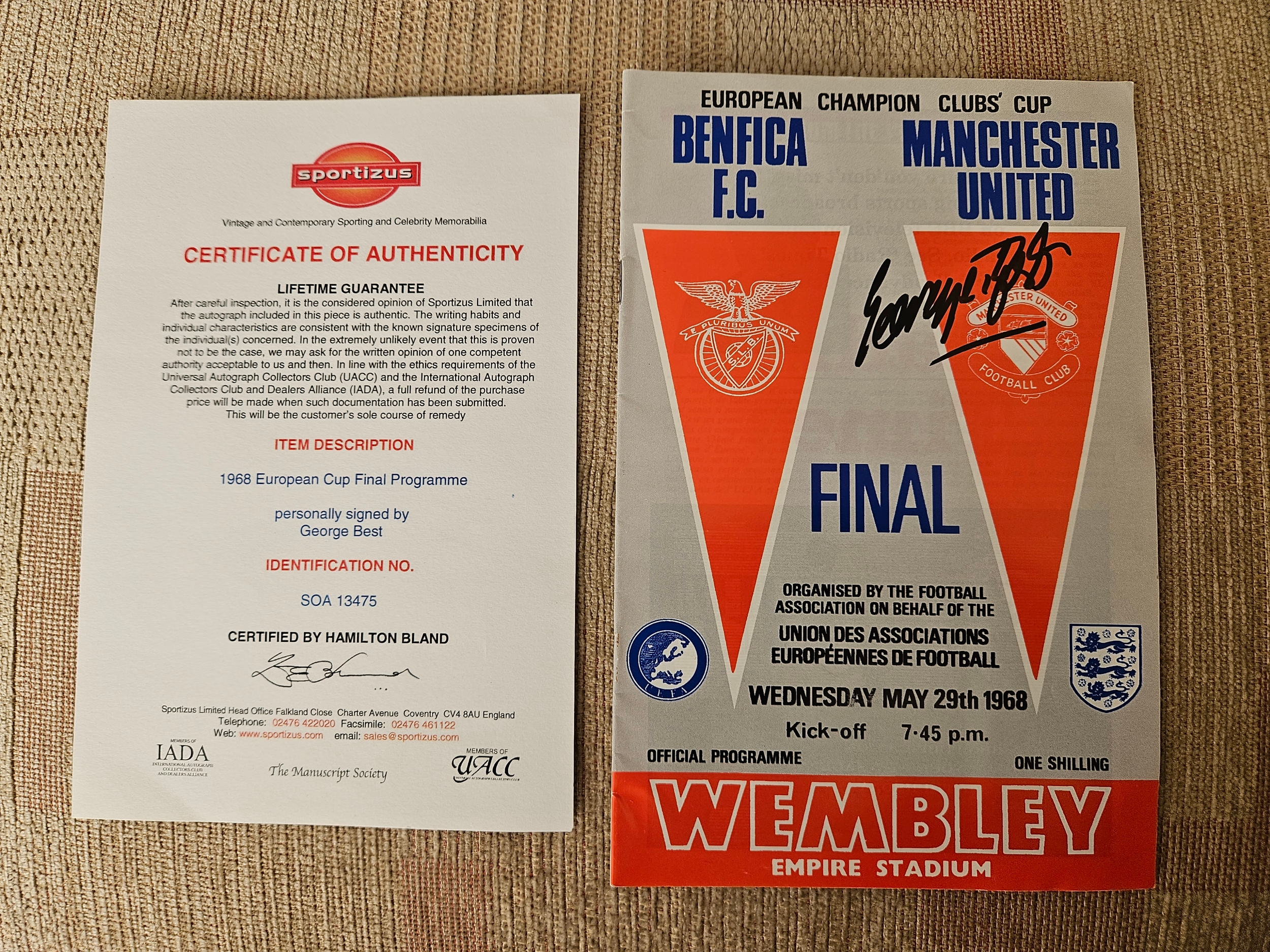 GEORGE BEST 1967 MATCH WORN MANCHESTER UNITED JERSEY AND A 1968 EUROPEAN CUP FINAL SIGNED - Image 8 of 14