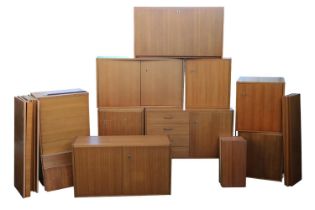 Omnia mobel von hilker 1960s Shelf System black pluggable comprising of Nine cabinets with Keys,