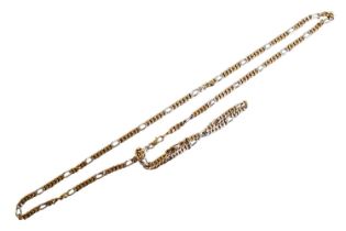 Ladies 2 Tone 9ct Necklace and bracelet suite. Necklace 57cm in Length and 20cm in Length. 46.5g