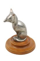 Georges Henri Laurent 1880 - 1940. Art Deco Bronze Car Mascot of a Fox seated. 10cm in Height
