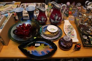 Collection of Ceramics and glassware to include Poole, Clews & Co Chameleon ware, Royal Doulton etc