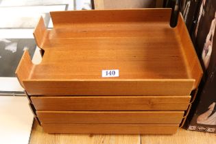 Set of 4 Vintage Plywood Stationary trays by Mallod