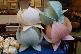 Collection of 4 Lotus Flower Lamp Shades