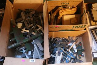 3 Boxes of Constructed Airfix and other Airplanes