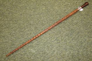 American Folk Art hand carved Blackthorn carving stick engraved Jospeh Enderson perfector