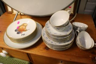 Collection of Bavarian Tea ware and a set of Bavarian Fruit decorated plates