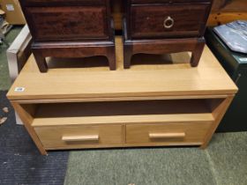Light Oak TV stand with single drawer