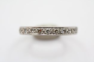 18ct White Gold Diamond Set Half Eternity ring Size O. 3.8g total weight