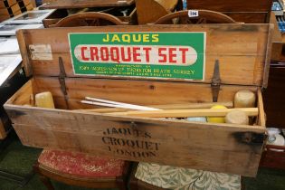 Boxed Jaques of London Croquet set with Mallets, Balls and Hoops