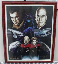 Star Trek Captain's A Limited Edition Print by Rob Larson Signed by the Artist. Star Trek Limited