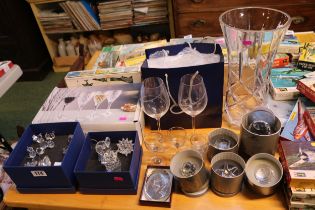 Collection of Boxed Swarovski animals, figures Rare Concorde piece and assorted glassware