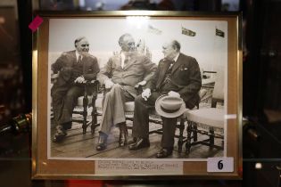 Framed Photographic print of Mr MacKenzie King (Prime Minister of Canada) President Roosevelt and Mr