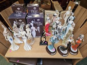 Large collection of Art Deco style figurines inc Chicago Classix by Juliana