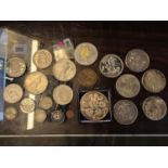 Collection of assorted Silver and other Coins inc. Victorian Silver Crowns, Silver Dollars etc