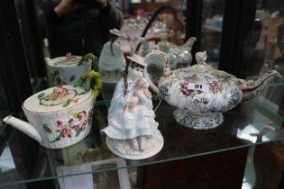 Early 19thC Masons Teapot C.1835 and a Victorian Aesthetics Movement Teapot and a Coalport Limited