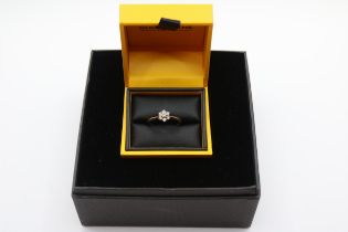 Boxed Goldsmiths 9ct Diamond Daisy set ring Size C. 1.8g total weight