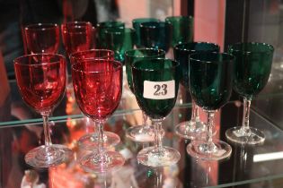 Collection of assorted Coloured glasses mainly Edwardian