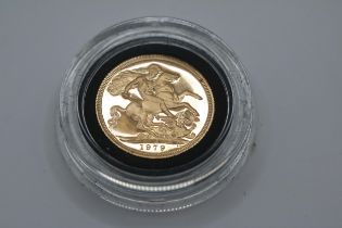 1979 Gold Sovereign in capsule with case 7.98g total weight