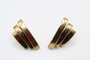 Pair of 9ct Gold Cartier Style 1950s Art Deco earrings. 2.16g total weight