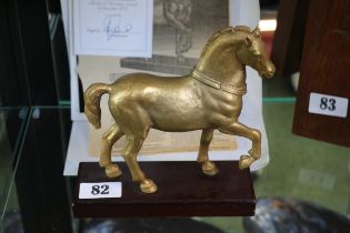 St James House Company replica of San Marco Horse in copper gilded 24ct limited edition of 700
