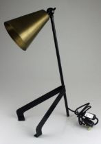 Vintage Mullan Hand Crafted Desk/Reading Lamp Adjustable Shade Black Enamelled Shaft. Vintage Mullan