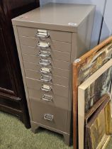 9 Drawer Vintage metal painted office chest of drawers