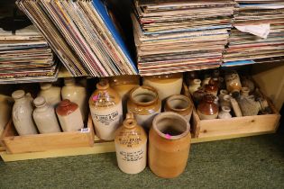 Collection of Flagons and Stoneware jars inc. Wild Bros of Heywood, J H Jones & Sons etc