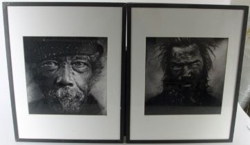 Two Lee Jeffries Limited Edition Photographic Portraits of Homeless People in Manchester.. Portraits