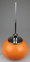 Original Harvey Guzzini Faro Orange Space Age 1970s Table Lamp. Faro table lamp by Harvey Guzzini.