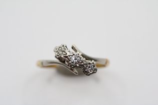 18ct & Platinum Victorian Diamond set ring Size O. 2.49g total weight