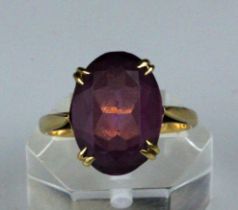 9ct Gold Amethyst Ring. Size N-L.