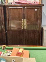 Antique Chinese Rosewood Tapered cabinet C.1890. 156cm in Height by 85cm in Width by 43cm in Depth