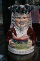 19thC Staffordshire Toby Jug 'Merry Christmas' 20cm in Height