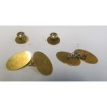 A pair of 9ct gold cufflinks and two studs