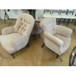 Three Victorian upholstered chairs