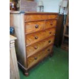 A Victorian mahogany chest two short three long drawers and frieze drawer