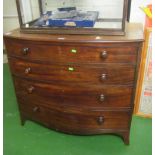 A 19th Century mahogany bow front chest of four drawers