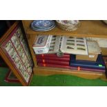 Seven albums of cigarette cards, two small albums, loose cigarette cards and a framed set