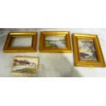 Claude Rowbottam - three small watercolours landscapes