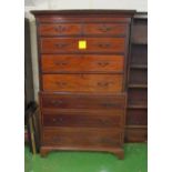 A 19th Century mahogany tallboy chest