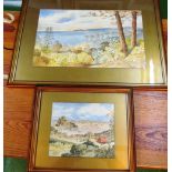 Stanley Mylins - a pair watercolours ships in river, two watercolours coastal scene and