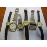 A Seiko gents stainless steel watch, pocket watch and four watches