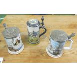 Two Royal Albert Tankards, German Tankard and paragon tankard a/f