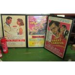 Four Mario Lanza posters including ""The Great Caruso"" and ""Seven Hills of Rome""