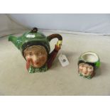 A Beswick Sairy Gamp teapot and jar