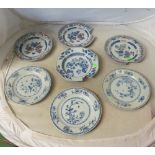 A group of Imari and blue and white oriental plates and bowls (a/f)