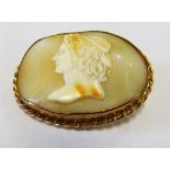 A cameo classical head with 9ct gold mount